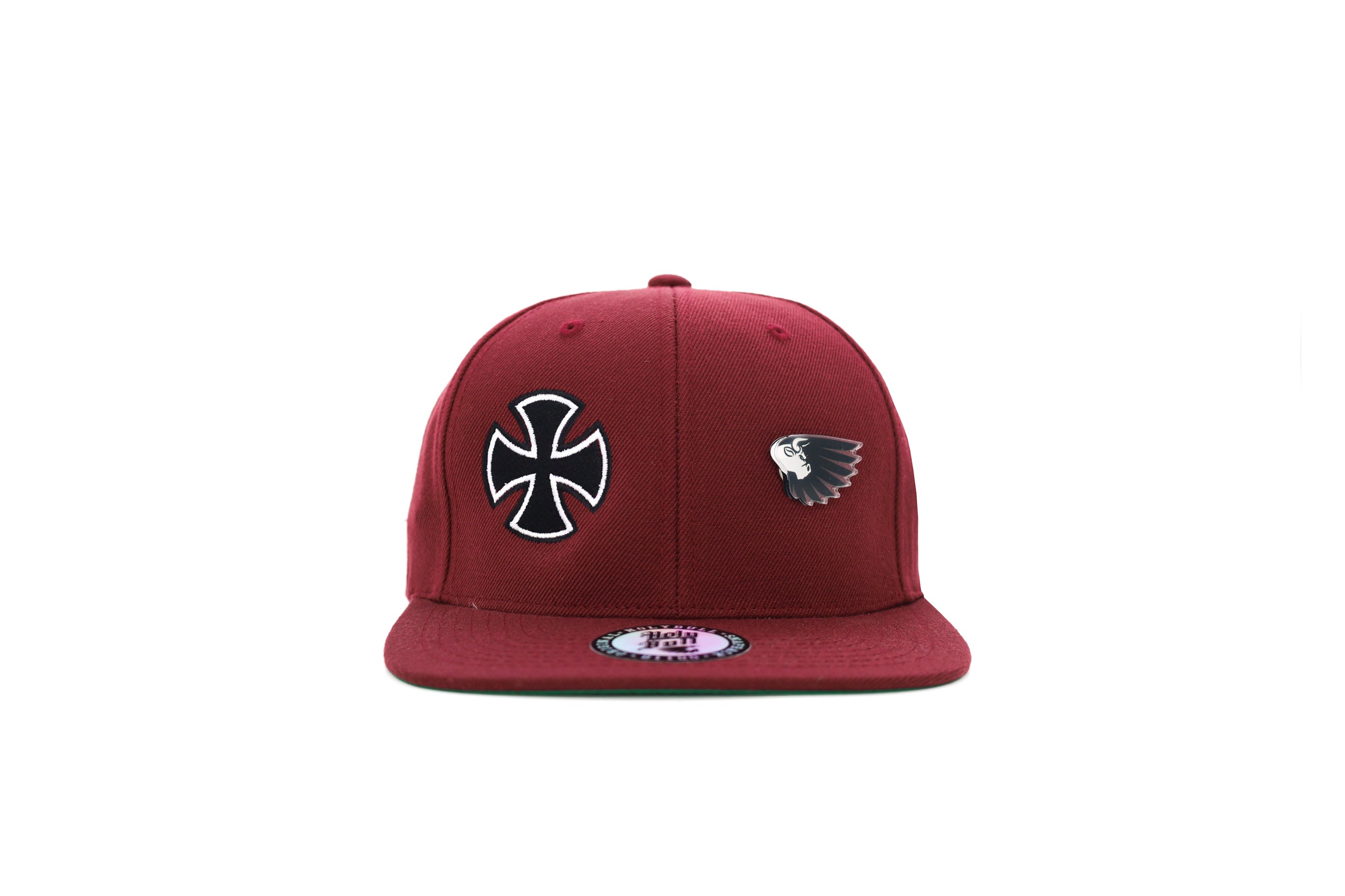 Black Cross Maroon Snapback