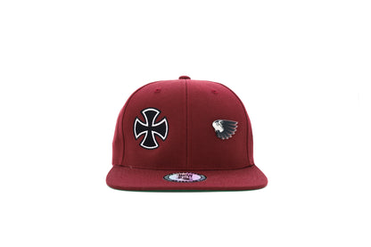 Black Cross Maroon Snapback