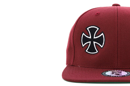 Black Cross Maroon Snapback